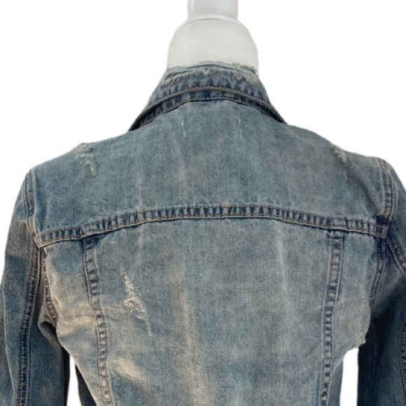 One x One Teaspoon Oversized Distressed Denim Jacket - Picture 10 of 11